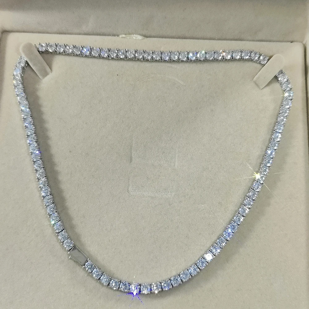 Tennis Chain 3mm 4mm 5mm 1 Row Bling Zircon Copper Material Necklace Hip Hop Man and Women Iced Out Jewelry