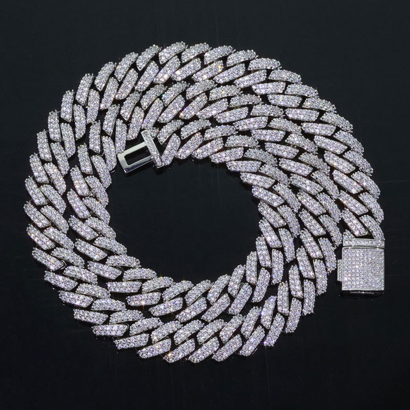 Men's iced-out Miami Cuban link chain with moissanite stones

