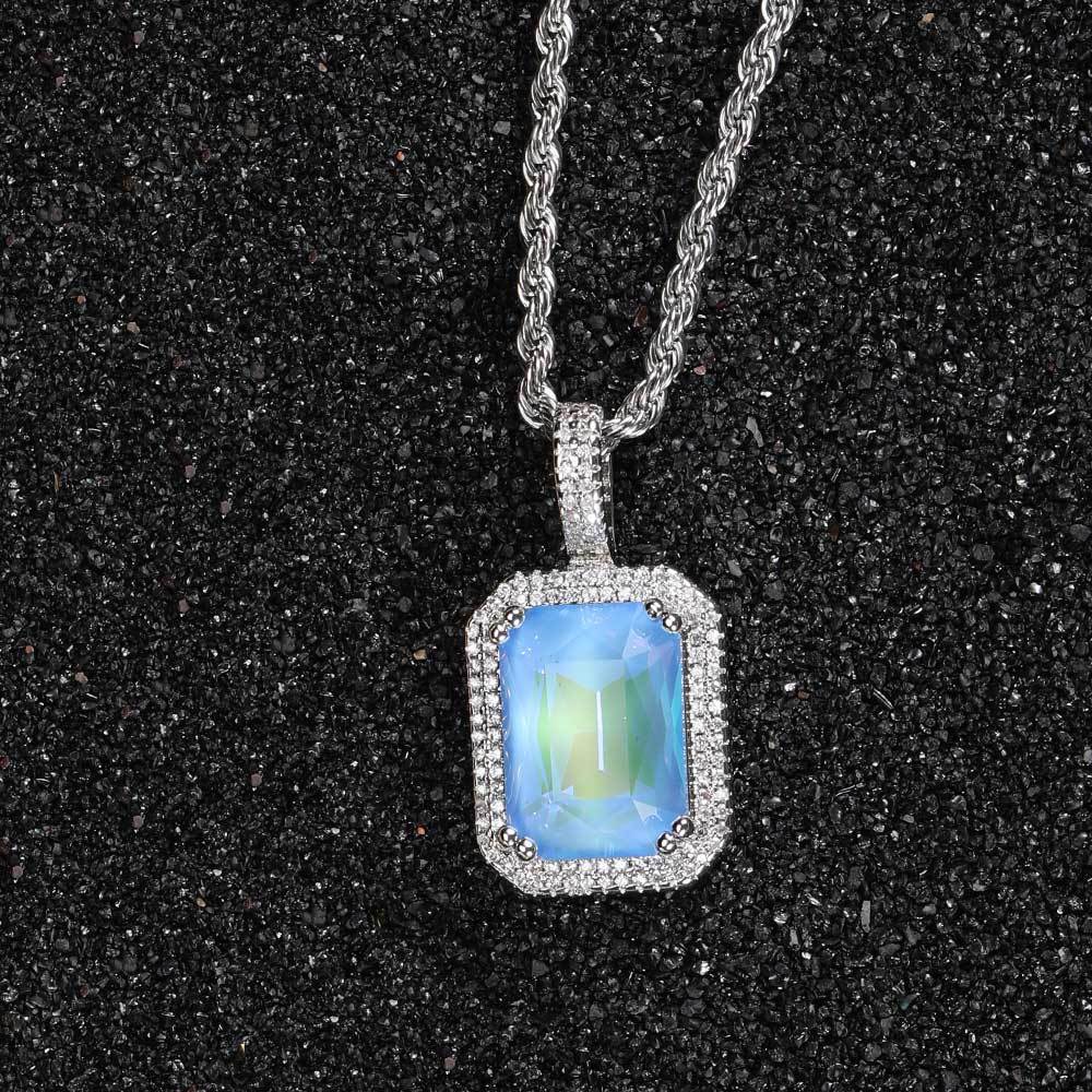 Wholesale Hiphop Bling Cz Color Plated Magnolia Crystal Iced Out Pendant