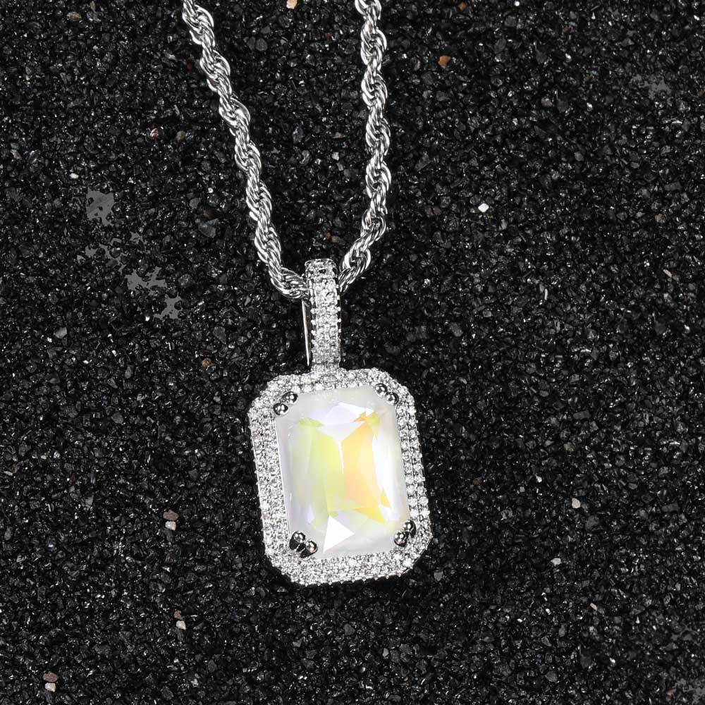 Wholesale Hiphop Bling Cz Color Plated Magnolia Crystal Iced Out Pendant