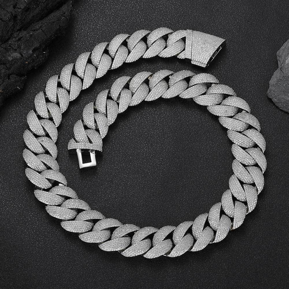 NUOYA Wholesale 22mm Full Diamond Iced Out Cuban Link Chain Necklace