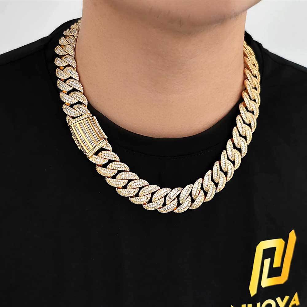 Wholesale 20mm Mixed Inlay Cuban Link Chain Miami Men Rapper Jewelry Iced Out Necklace