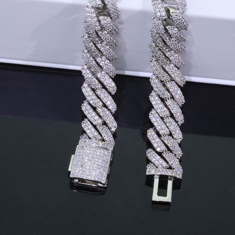 Men's iced-out Miami Cuban link chain with moissanite stones

