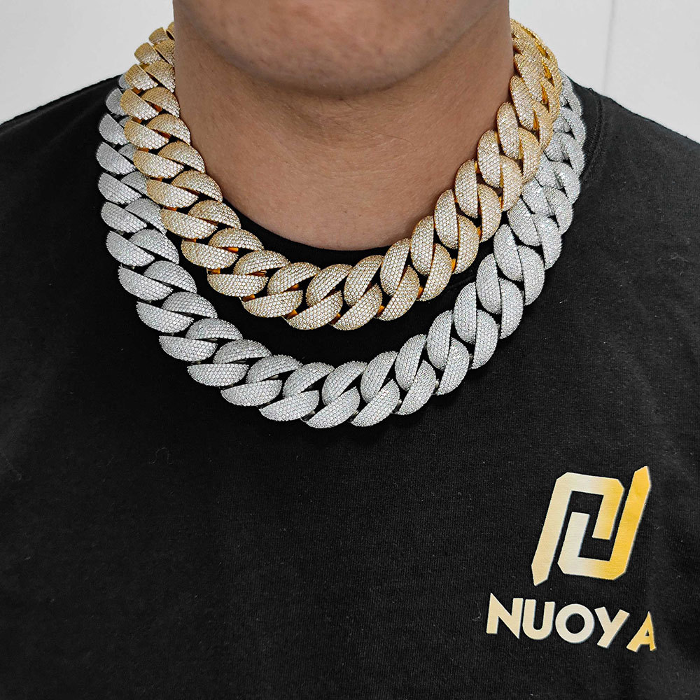 NUOYA Wholesale 22mm Full Diamond Iced Out Cuban Link Chain Necklace
