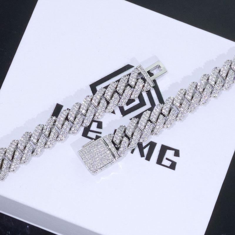 Men's iced-out Miami Cuban link chain with moissanite stones

