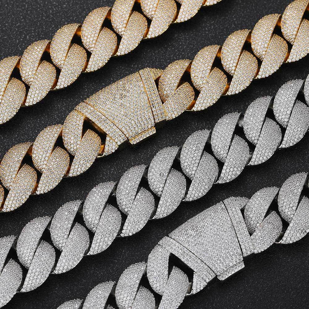NUOYA Wholesale 22mm Full Diamond Iced Out Cuban Link Chain Necklace