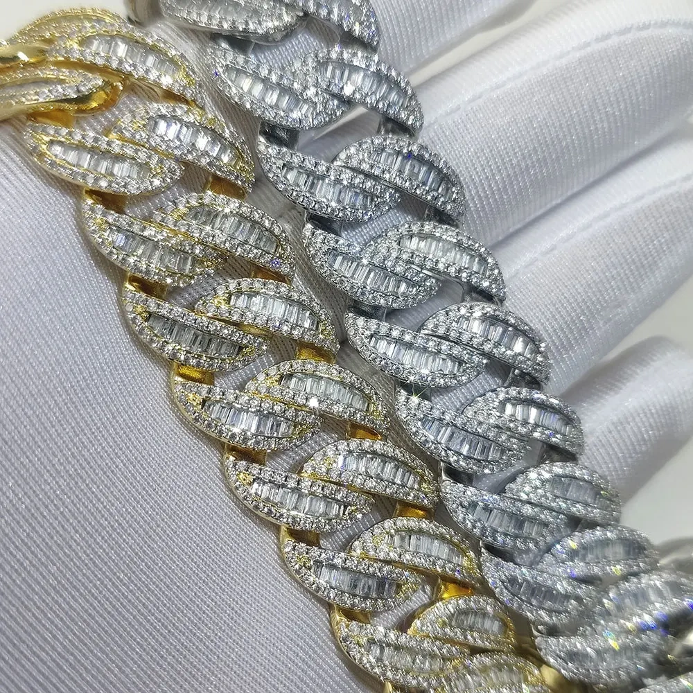 Wholesale 20mm Mixed Inlay Cuban Link Chain Miami Men Rapper Jewelry Iced Out Necklace