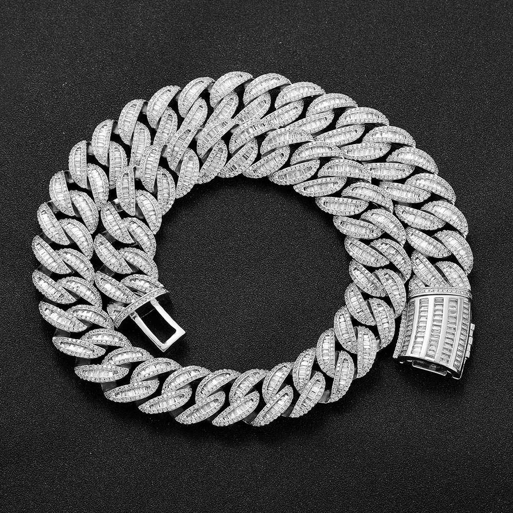 Wholesale 20mm Mixed Inlay Cuban Link Chain Miami Men Rapper Jewelry Iced Out Necklace