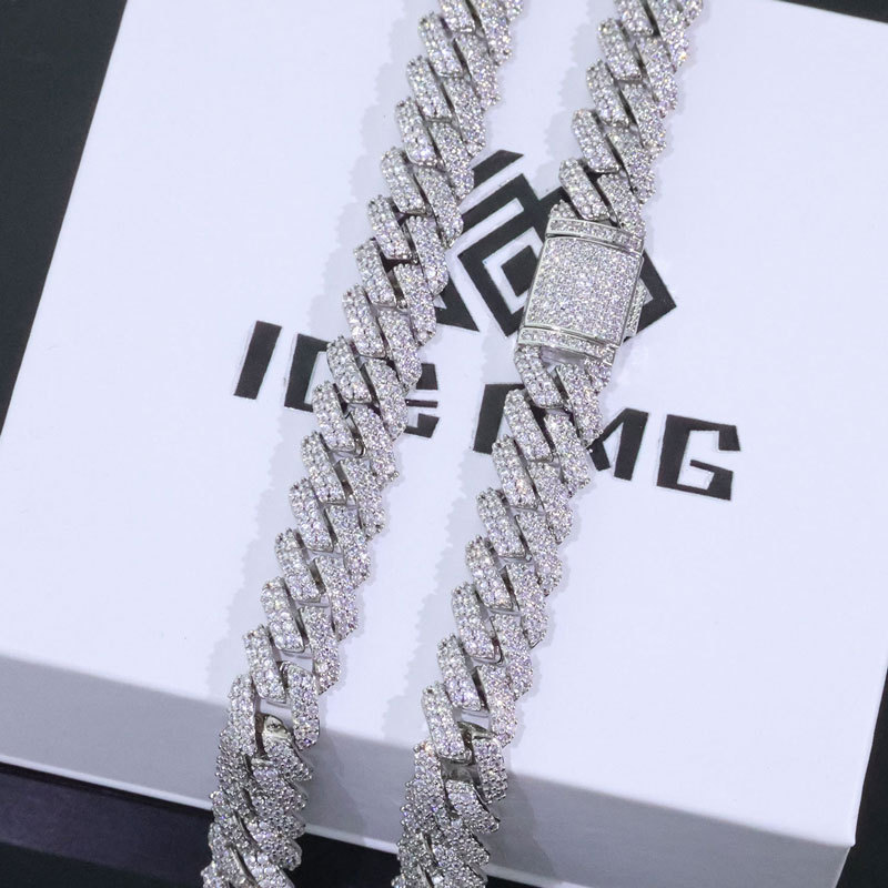 Men's iced-out Miami Cuban link chain with moissanite stones

