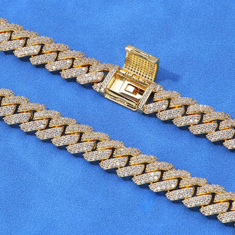 Men's iced-out Miami Cuban link chain with moissanite stones

