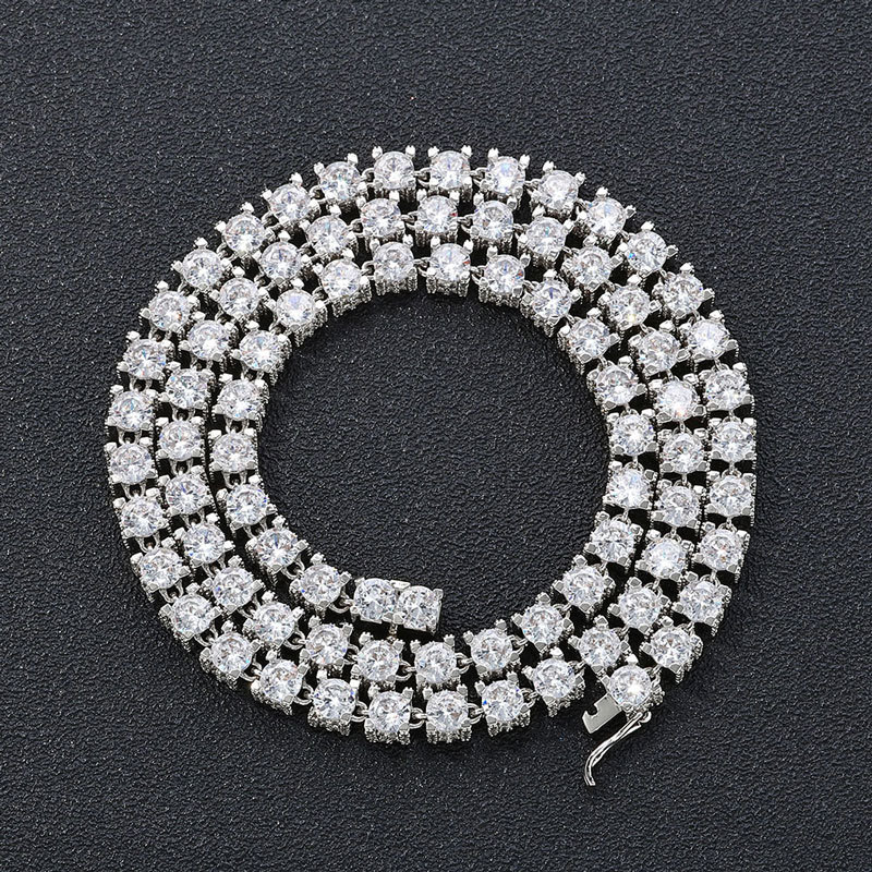 6mm Bling Tennis Chain – White Gold Iced Out Necklace