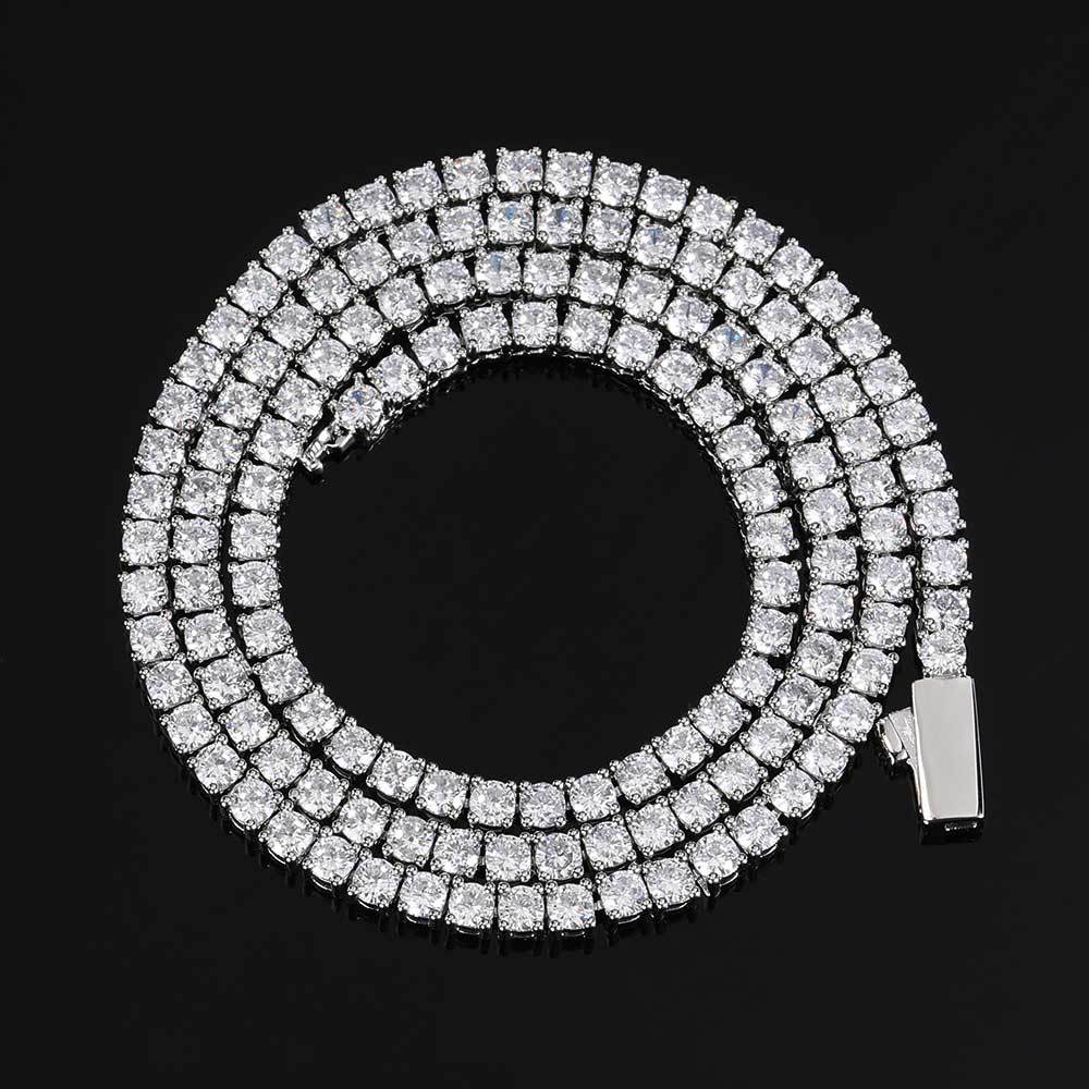 Wholesale 3mm 4mm 5mm Tennis Chain Necklace Hip Hop Iced Out Jewelry