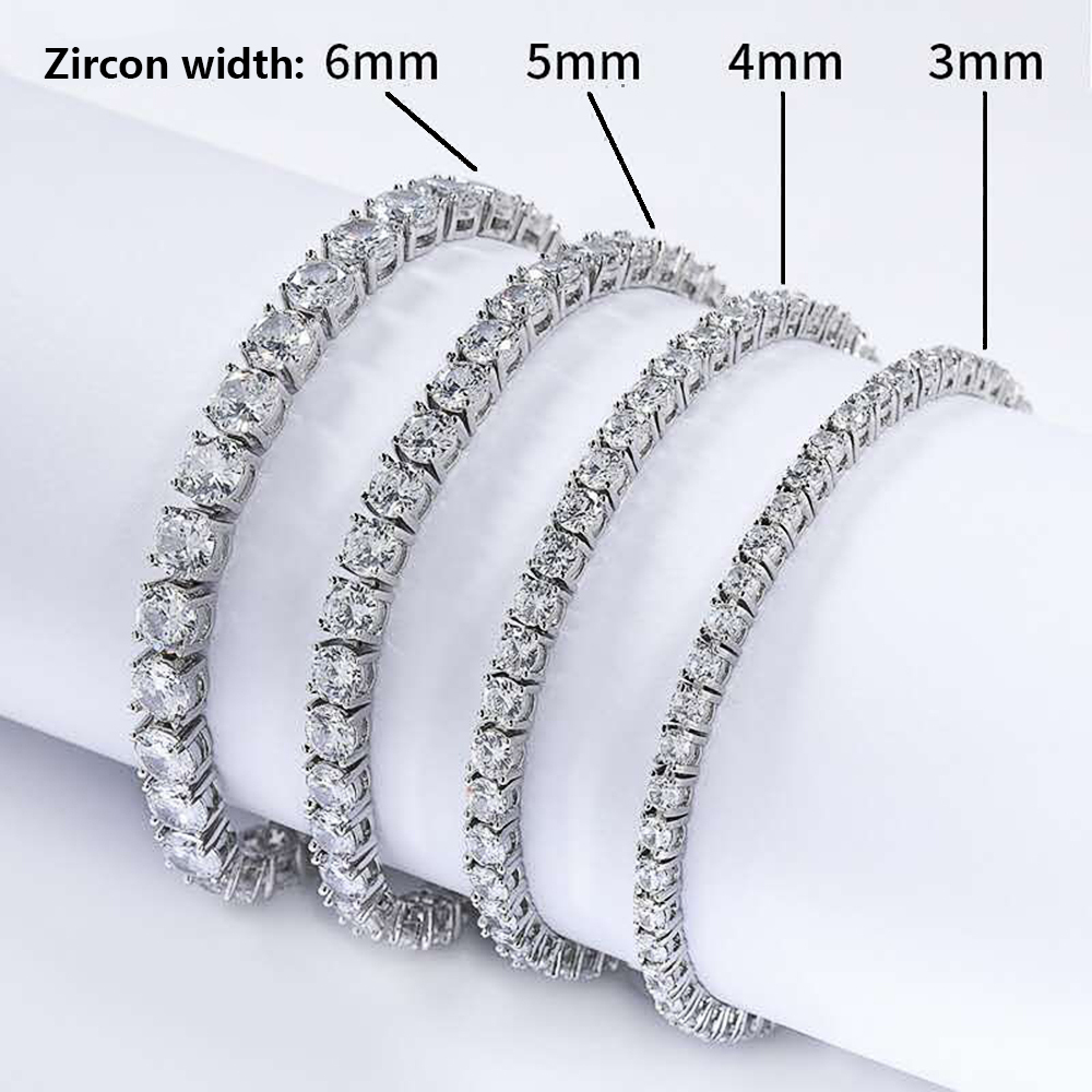 Wholesale 3mm 4mm 5mm Tennis Chain Necklace Hip Hop Iced Out Jewelry