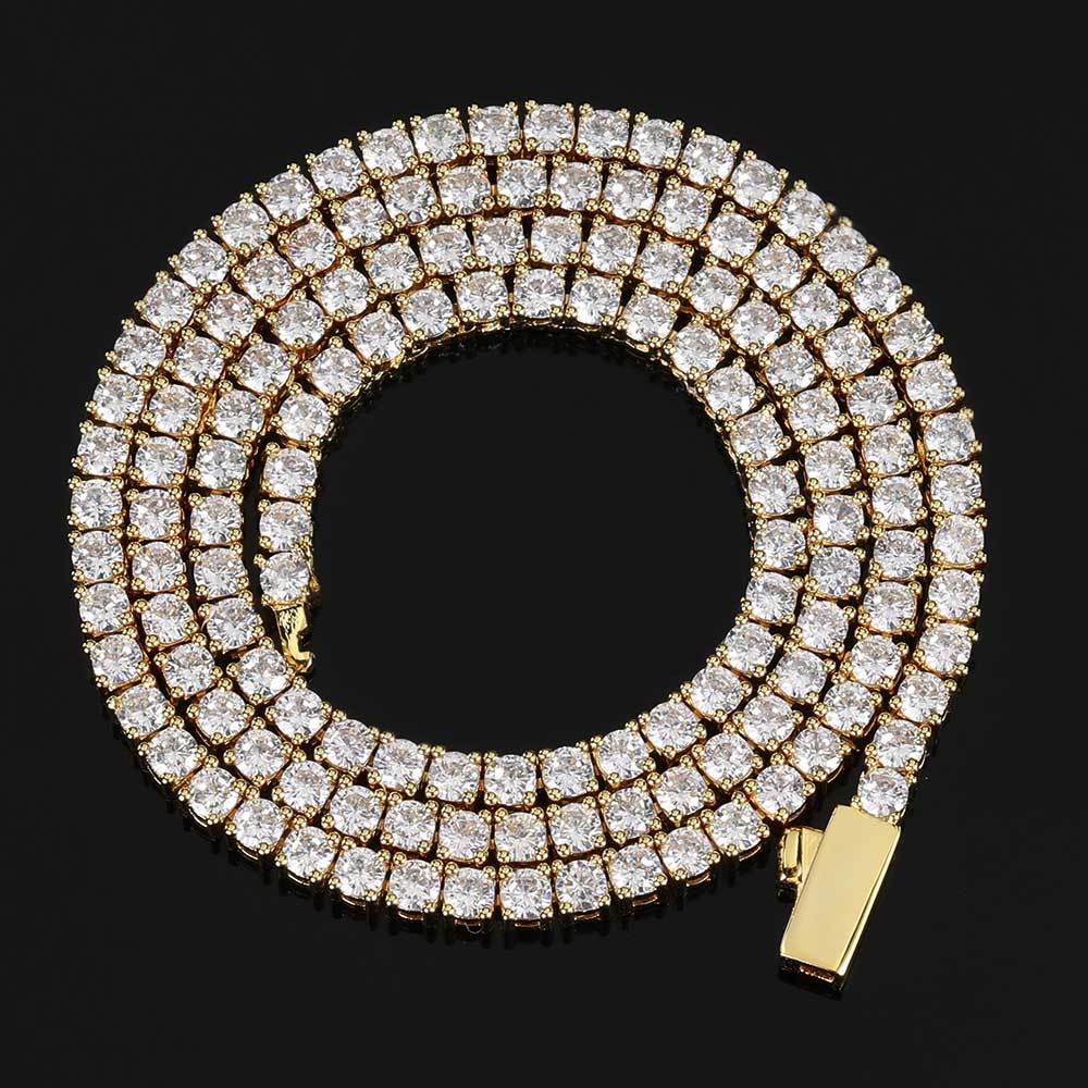 Wholesale 3mm 4mm 5mm Tennis Chain Necklace Hip Hop Iced Out Jewelry