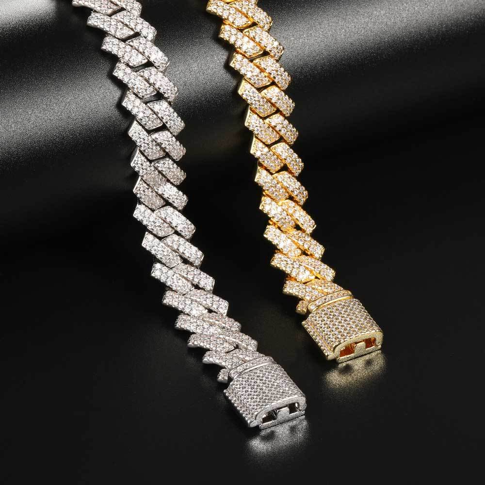 Wholesale 14mm Prong Iced Out Cuban Link Chain Necklace