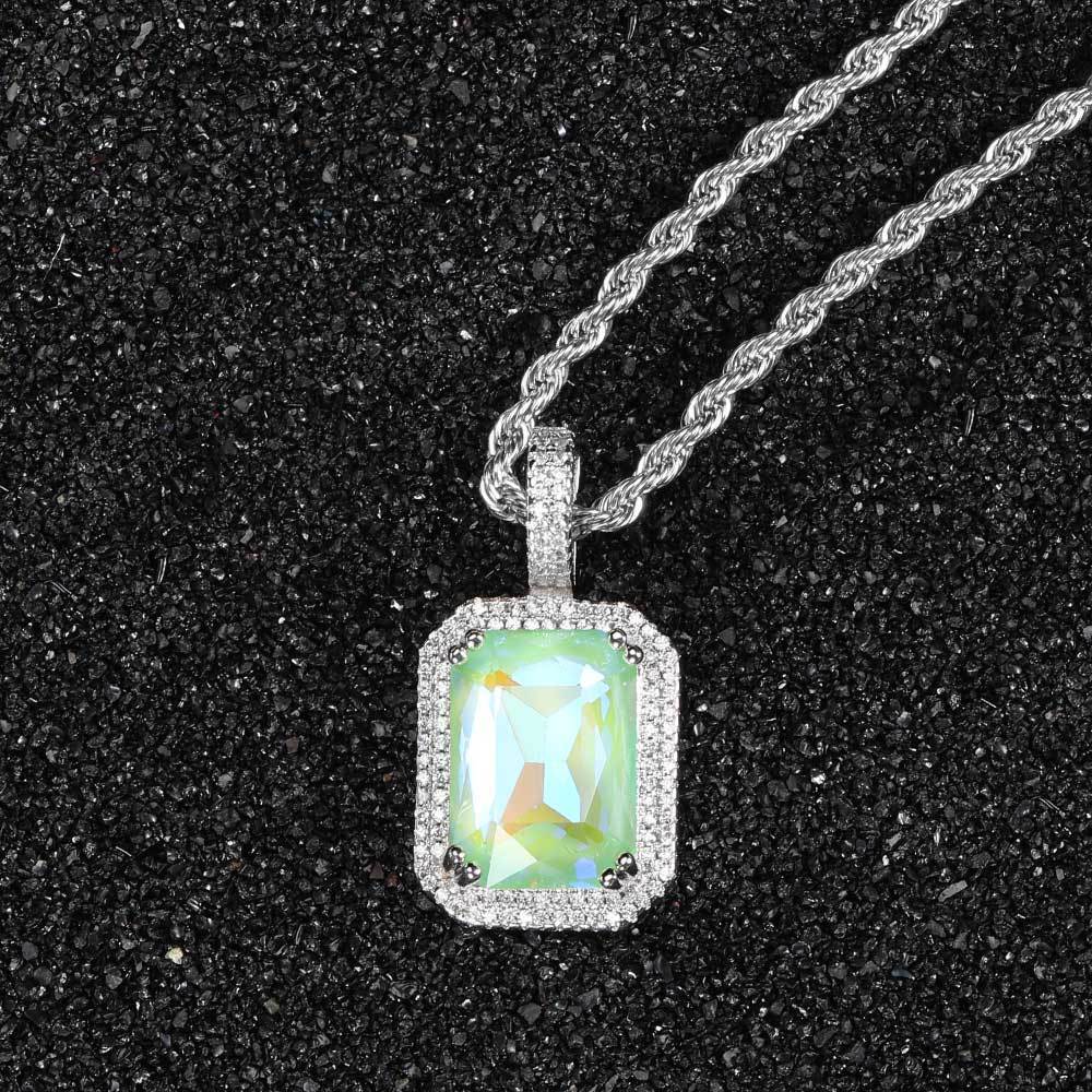 Wholesale Hiphop Bling Cz Color Plated Magnolia Crystal Iced Out Pendant