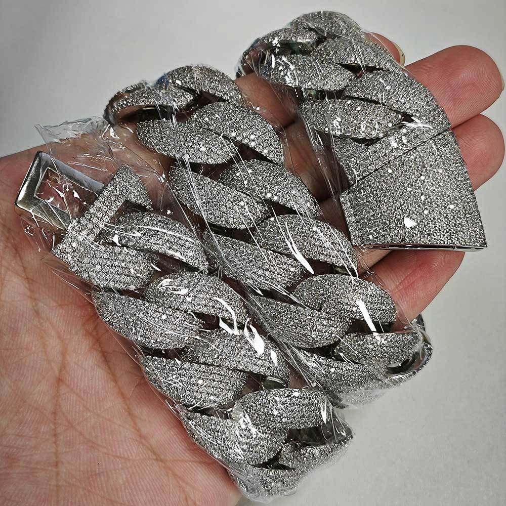 NUOYA Wholesale 22mm Full Diamond Iced Out Cuban Link Chain Necklace