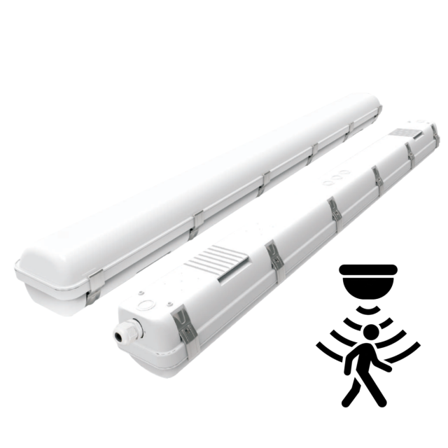 WS-VT-WR4-50W-MS | 120-347V | 3CCT - 4FT LED Vapour Tight Fixture with Motion Sensor