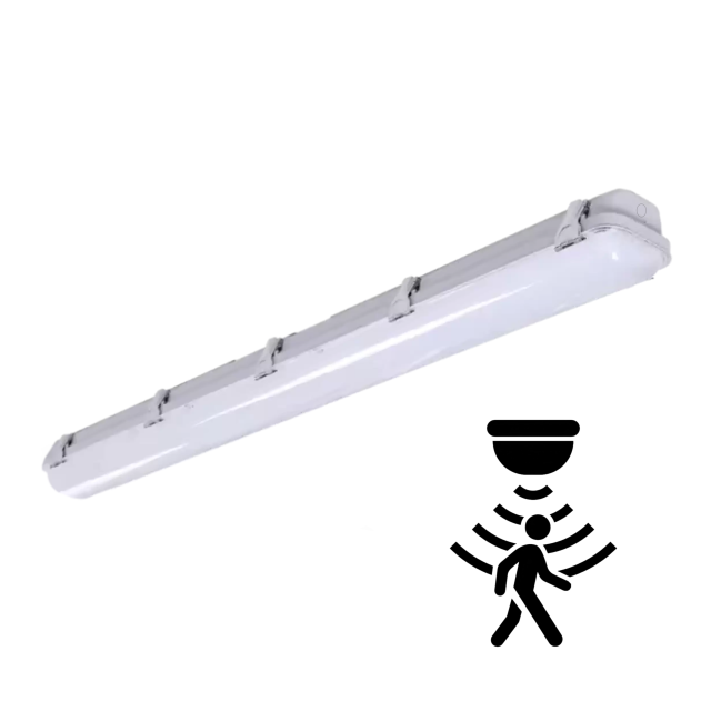 WS-VT-WR4-50W-MS | 120-347V | 3CCT - 4FT LED Vapour Tight Fixture with Motion Sensor