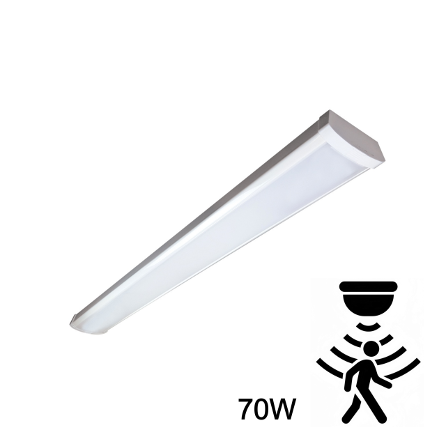 WS-WR4-70W-BS | 120-347V | 3CCT - 4FT LED Wraparound Light with Motion Sensor