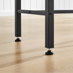 Wood Top Metal Base side table Industrial Bar Table with two chair--Adjustable table base Bistro Whiskey Pub Table,47.44"W x 15.75"D x 35.43"H,DJBZ001B