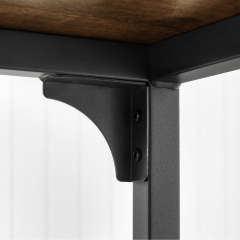Wood Top Metal Base side table Industrial Bar Table with two chair--Adjustable table base Bistro Whiskey Pub Table,47.44"W x 15.75"D x 35.43"H,DJBZ001B