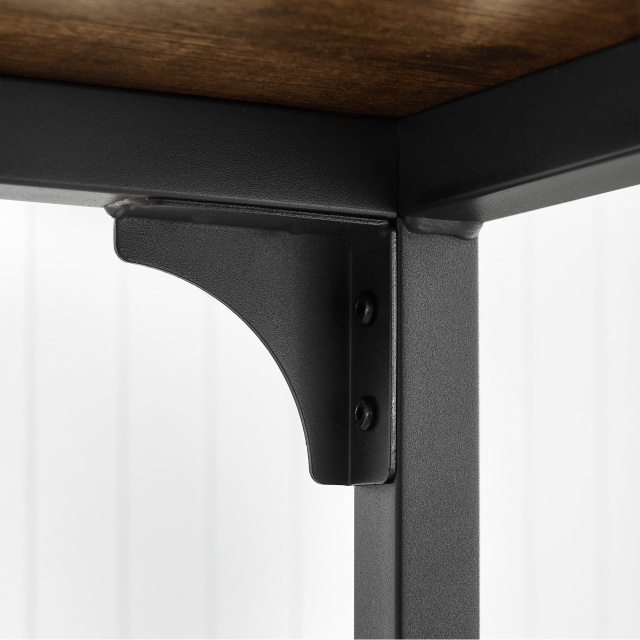 Wood Top Metal Base side table Industrial Bar Table with two chair--Adjustable table base Bistro Whiskey Pub Table,47.44"W x 15.75"D x 35.43"H,DJBZ001B