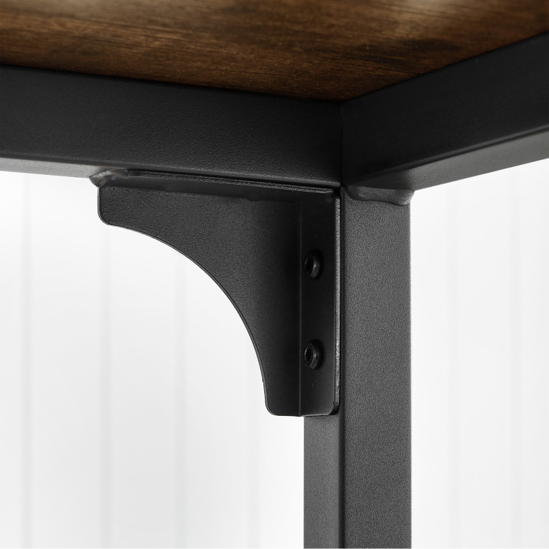 Wood Top Metal Base side table Industrial Bar Table with two chair--Adjustable table base Bistro Whiskey Pub Table,47.44"W x 15.75"D x 35.43"H,DJBZ001B