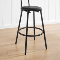 Wood Top Metal Base side table Industrial Bar Table with two chair--Adjustable table base Bistro Whiskey Pub Table,47.44"W x 15.75"D x 35.43"H,DJBZ001B
