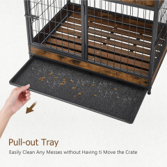 Furniture Dog Cage Crate with Double Doors ,Rustic Brown,31.5"WX22.64"DX30.59"H,DJGL0001B