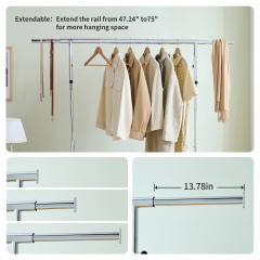 Garment Rack Heavy Duty Clothing Rack 600LBS Rolling Garment Racks for Hanging Clothes, Commercial Garment Rack Heavy Duty Clothes Rack Collapsible ＆ Portable Clothing Rack with Wheels,DJDG106C