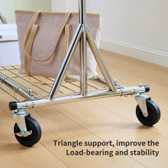 Garment Rack Heavy Duty Clothing Rack 600LBS Rolling Garment Racks for Hanging Clothes, Commercial Garment Rack Heavy Duty Clothes Rack Collapsible ＆ Portable Clothing Rack with Wheels,DJDG106C