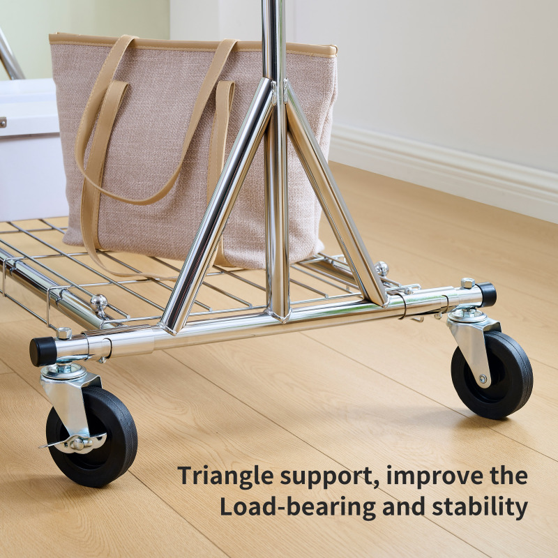 Garment Rack Heavy Duty Clothing Rack 600LBS Rolling Garment Racks for Hanging Clothes, Commercial Garment Rack Heavy Duty Clothes Rack Collapsible ＆ Portable Clothing Rack with Wheels,DJDG106C