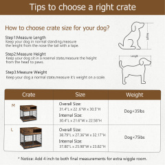 Furniture Dog Cage Crate with Double Doors ,Rustic Brown,31.5"WX22.64"DX30.59"H,DJGL0001B