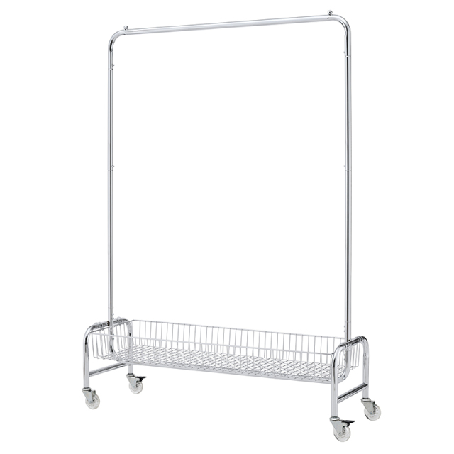 Garment Rack with Basket on Wheels Rolling Clothes Rack for Hanging Clothes Heavy Duty Garment Rack,2 pcs in one carton