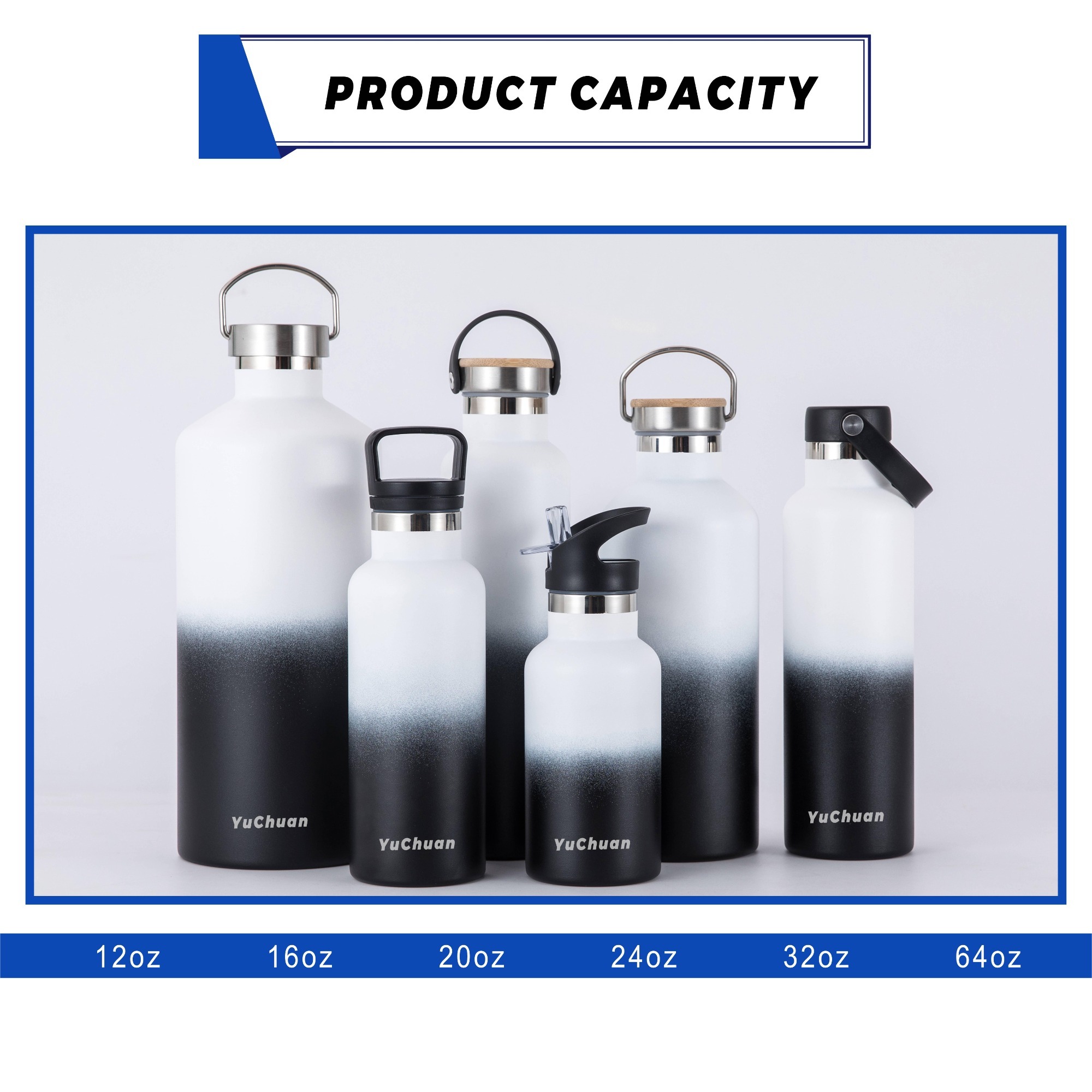 16OZ Standard Mouth Stainless Steel Sports Water Bottle