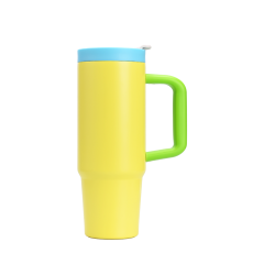 Yuchuan 30OZ Double Wall Tumbler With Handle - Insulated Coffee Tumbler With Straw