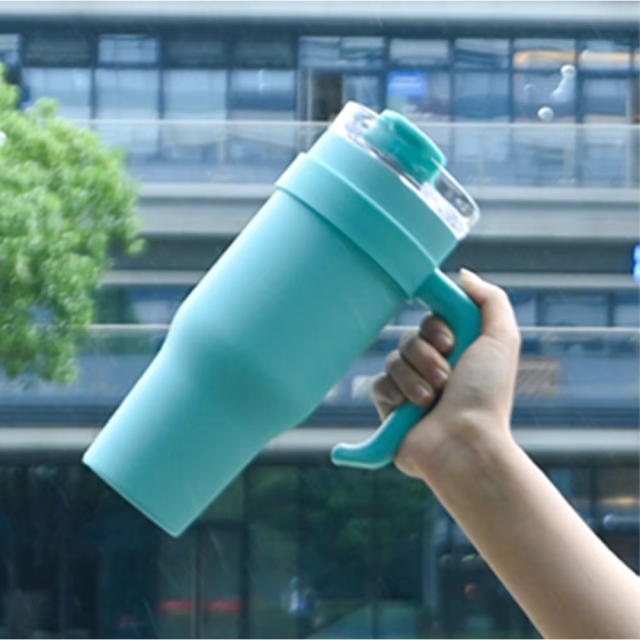 Yuchuan 40oz Double-Wall Stainless Steel Tumbler with Handle - Custom Insulated Water Bottle for Wholesale