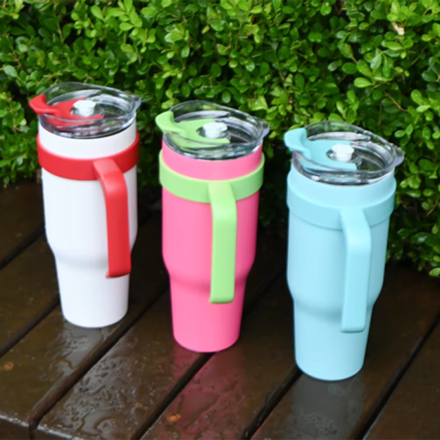 Yuchuan 40oz Double-Wall Stainless Steel Tumbler with Handle - Custom Insulated Water Bottle for Wholesale