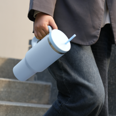 Yuchuan 40OZ Travel Mug With Handle And Straw - Custom Insulated Tumbler