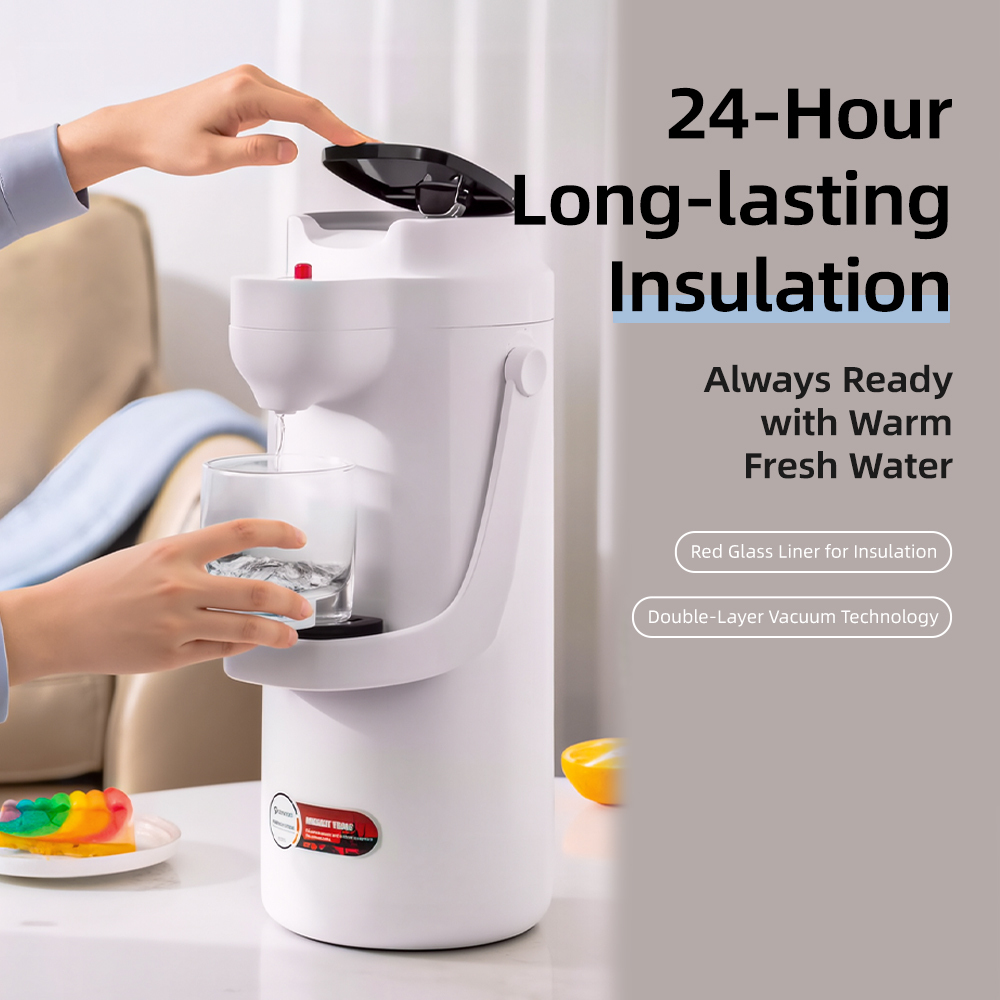 Yuchuan Large Capacity 2.5L Air Pot With Handle - Reusable Stainless Steel Glass Refill Water Bottle