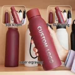 Yuchuan 600ml Stainless Steel Sports Water Bottle With Press Lid - Double Wall Vacuum Insulation Tumbler