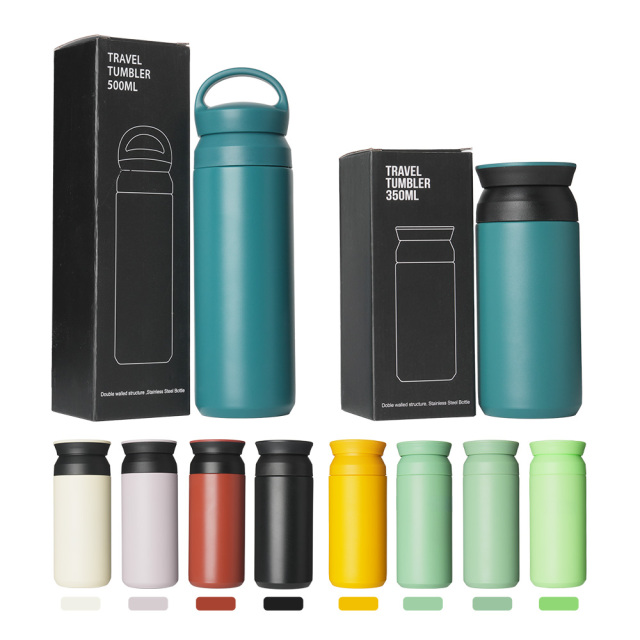 Yuchuan 350ml/500ml Stainless Steel Sports Water Bottle, BPA-Free Leakproof Vacuum Insulated Flask for Gym Travel Camping Outdoor