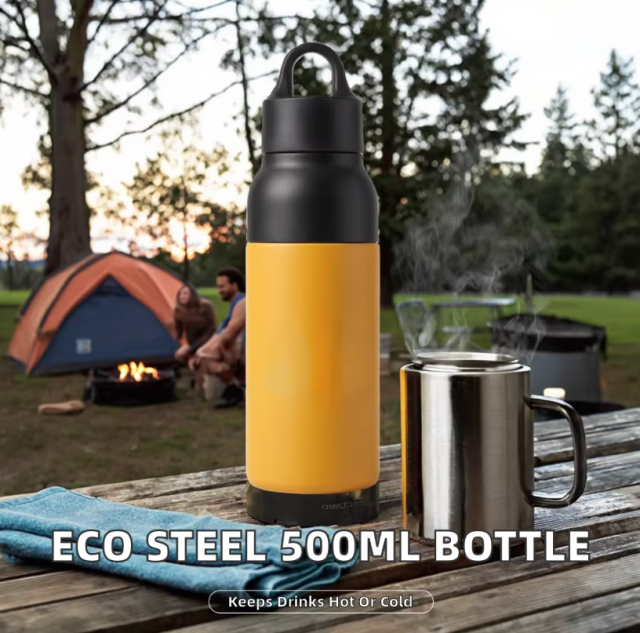 500ml Custom Water Bottle With Logo, Press Button Lid & Tea Infuser, Leakproof Design Fits Car Cup Holder for Hiking Outdoor