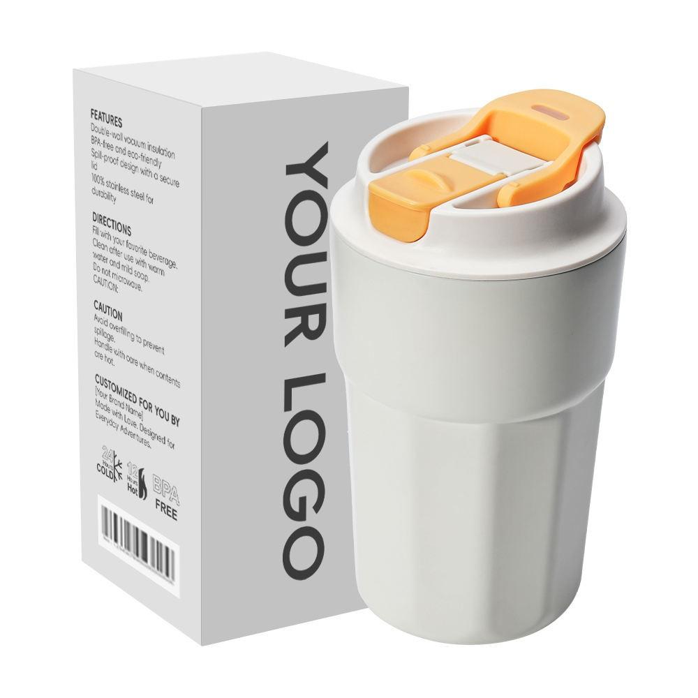 400ml Eco-Friendly Stainless Steel Coffee Mug, Ceramic Inner Coating, Double Wall Vacuum Insulated for Business Gifts