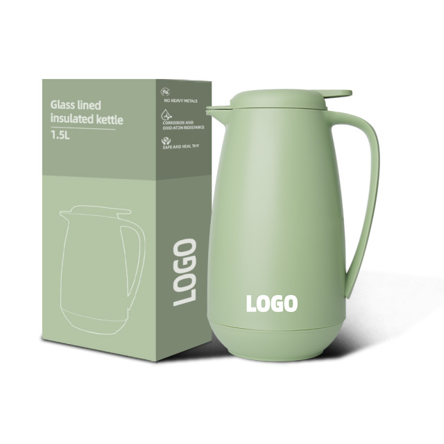 1.5L Customizable Large Capacity Coffee Pot, Food Grade Double Wall Vacuum Insulated, BPA-Free & Detachable Glass Liner