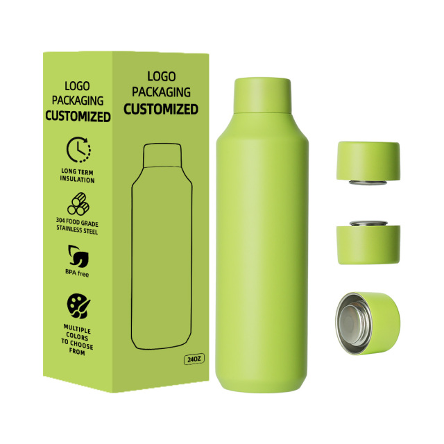 16/20/24oz Classic Stainless Steel Insulated Water Bottle, Eco-Friendly Vacuum Flask, 12-24 Hours Hot & Cold Thermal For Sports