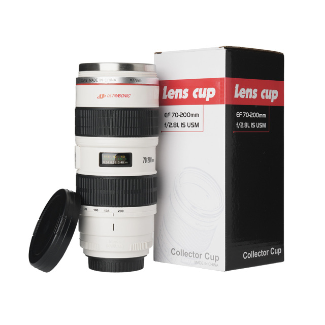 560ml Creative Camera Lens Design Stainless Steel Coffee Mug, Unique Photography Gift for Lovers