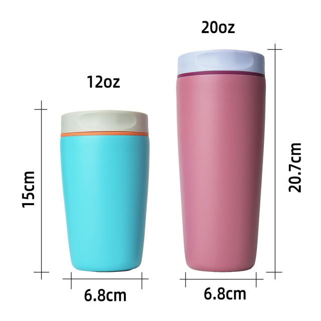 12oz Classic Stainless Steel Insulated Water Bottle with Flip Lid, Portable Business Gift