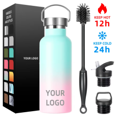 500ml Personalized Small Mouth Stainless Steel Travel Water Bottle, BPA-Free Vacuum Insulated Classic Flask